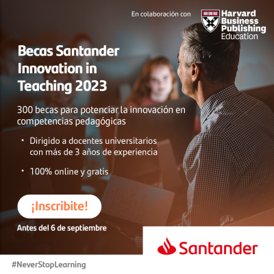 IG FB Becas Santander Innovation in Teaching 2023 Harvard Business School Publishing 2023 1080x1080 hibrido